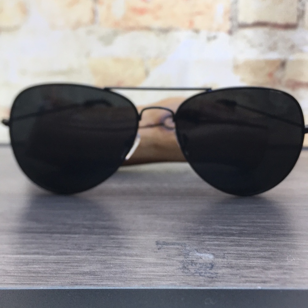 New Unisex Black Wire Frame Aviator Sunglasses